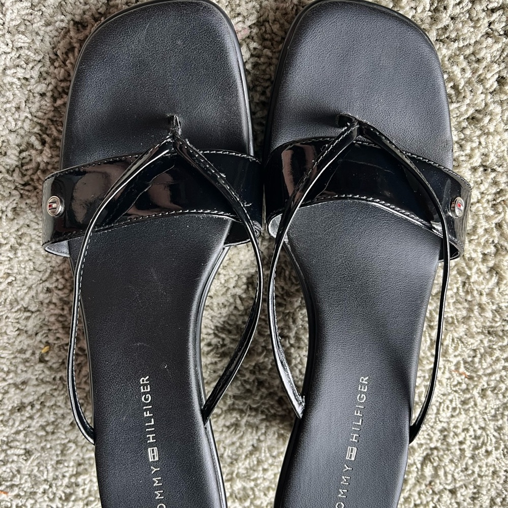 Tommy Hilfiger Black Patent Sandals
